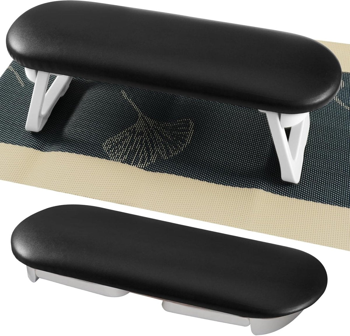 Nail Armrest - foldable - Nail Stylist Armrest - PU leather nail hand rest - with table mat - for nail technology - Nail Cushion - nail hand cushion for manicure salon use - Manicure pads - Manicure Cushion - Nail armrest cushion - Black VXN Beauty