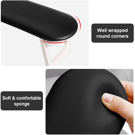 Nail Armrest - foldable - Nail Stylist Armrest - PU leather nail hand rest - with table mat - for nail technology - Nail Cushion - nail hand cushion for manicure salon use - Manicure pads - Manicure Cushion - Nail armrest cushion - Black VXN Beauty