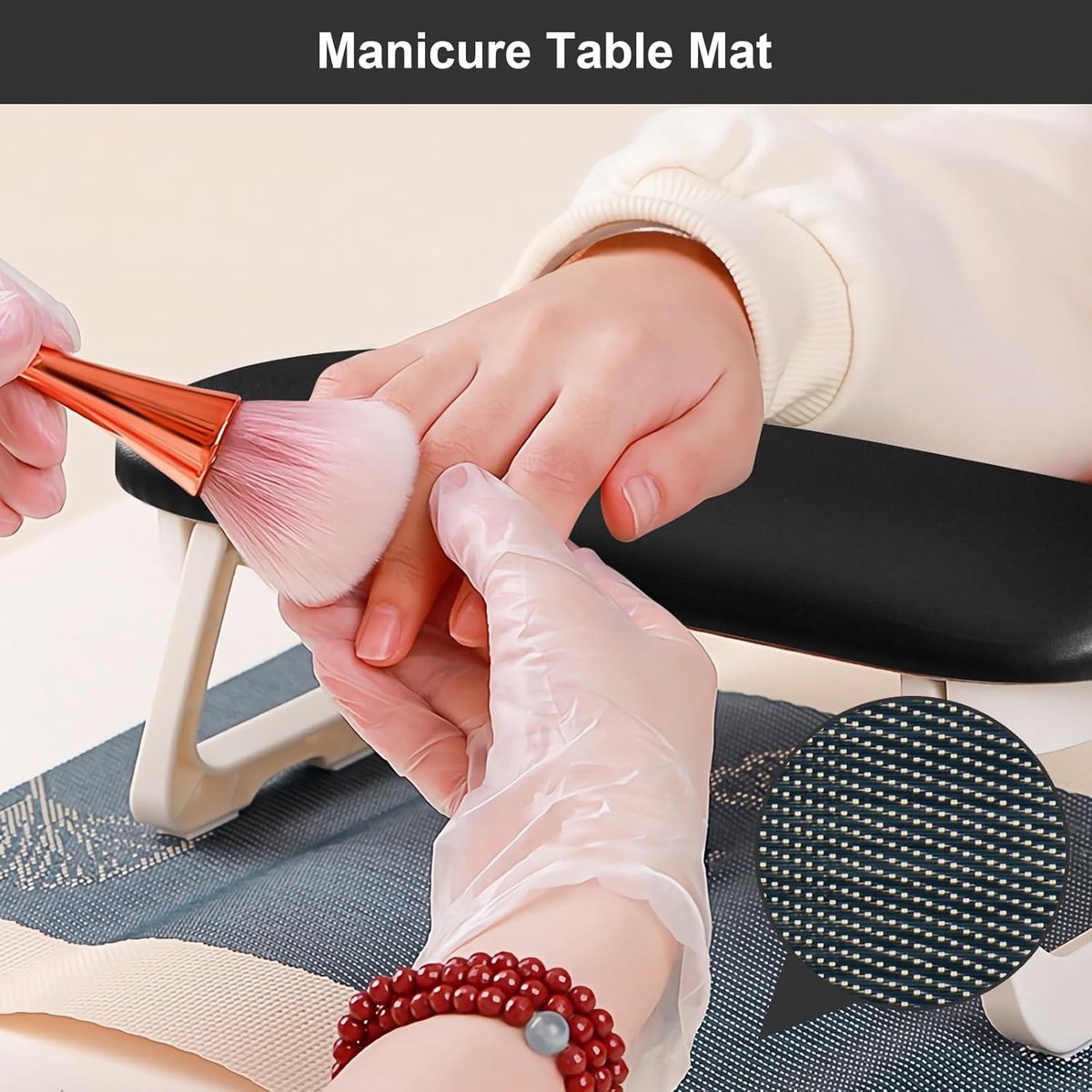 Nail Armrest - foldable - Nail Stylist Armrest - PU leather nail hand rest - with table mat - for nail technology - Nail Cushion - nail hand cushion for manicure salon use - Manicure pads - Manicure Cushion - Nail armrest cushion - Black VXN Beauty