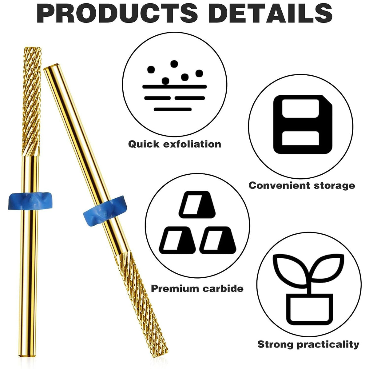 2 Pack Nail Drill Bits, Carbide Drill Bits Remover Cuticle Bit for Nail Drill Cleans Dead Nail Supplies, Drill Bits Nail Tech Suitable for Electric VXN Beauty
