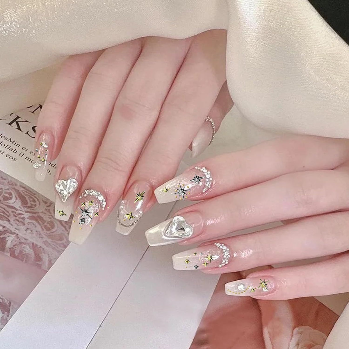 3400 Pack Gold and Silver Star Nail Charms, 3D Metal Nail Art Gems for DIY Manicures, Nail Decoration, Crafts and Salon Accessories VXN Beauty
