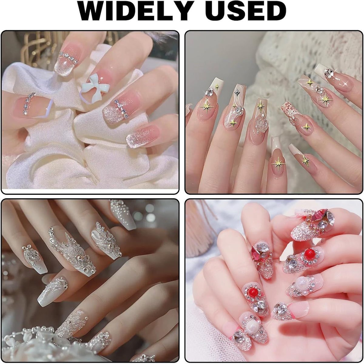 3400 Pack Gold and Silver Star Nail Charms, 3D Metal Nail Art Gems for DIY Manicures, Nail Decoration, Crafts and Salon Accessories VXN Beauty