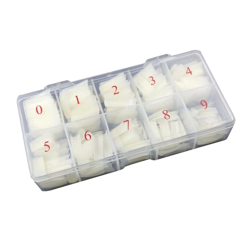 500PCS Half Cover False Nails Tips - Acrylic Nail Tips, Lady French Style Acrylic Artificial Tip Manicure with Box for Nail Tips Art Salons and Home DIY, Artificial False Nails Tips With Box VXN Beauty