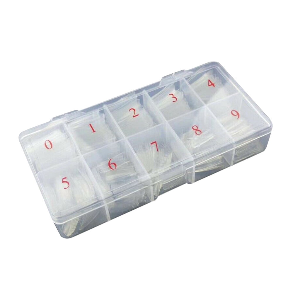 500PCS Acrylic Nail Tips,French Style Artificial False Nails for Manicure,DIY Nail Art with Storage Box,10 Sizes,Natural & Clear,Perfect Gift for Nail & Home Use Transparent VXN Beauty