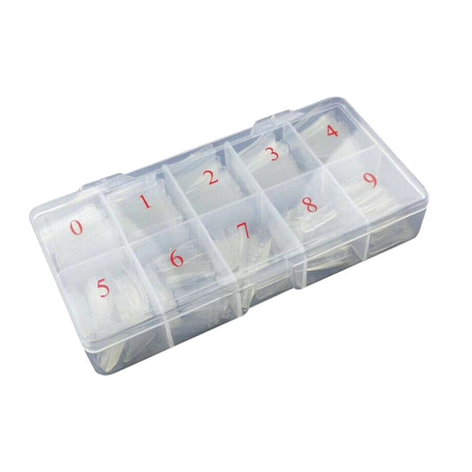 500PCS Acrylic Nail Tips,French Style Artificial False Nails for Manicure,DIY Nail Art with Storage Box,10 Sizes,Natural & Clear,Perfect Gift for Nail & Home Use Transparent VXN Beauty