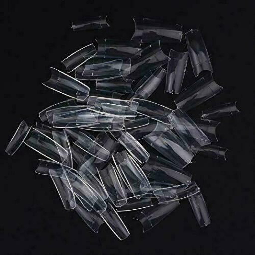 500PCS Acrylic Nail Tips,French Style Artificial False Nails for Manicure,DIY Nail Art with Storage Box,10 Sizes,Natural & Clear,Perfect Gift for Nail & Home Use Transparent VXN Beauty