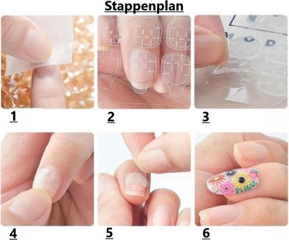 Double-Sided Nail Stickers | 2 Sheets (48 pieces) | Stick-on Nails | Press-on Nails | Fake Nails | Nail Stickers VXN Beauty