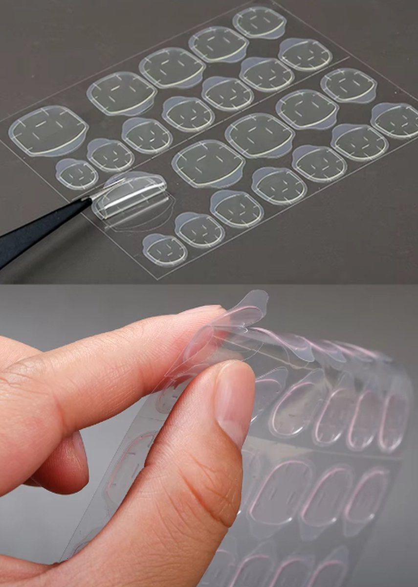 Double-Sided Nail Stickers | 2 Sheets (48 pieces) | Stick-on Nails | Press-on Nails | Fake Nails | Nail Stickers VXN Beauty