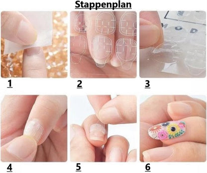 120x (MEGA PACK) Double-Sided Nail Stickers | 5 Sheets | Stick-on Nails | Press-on Nails | Fake Nails | Nail Stickers VXN Beauty