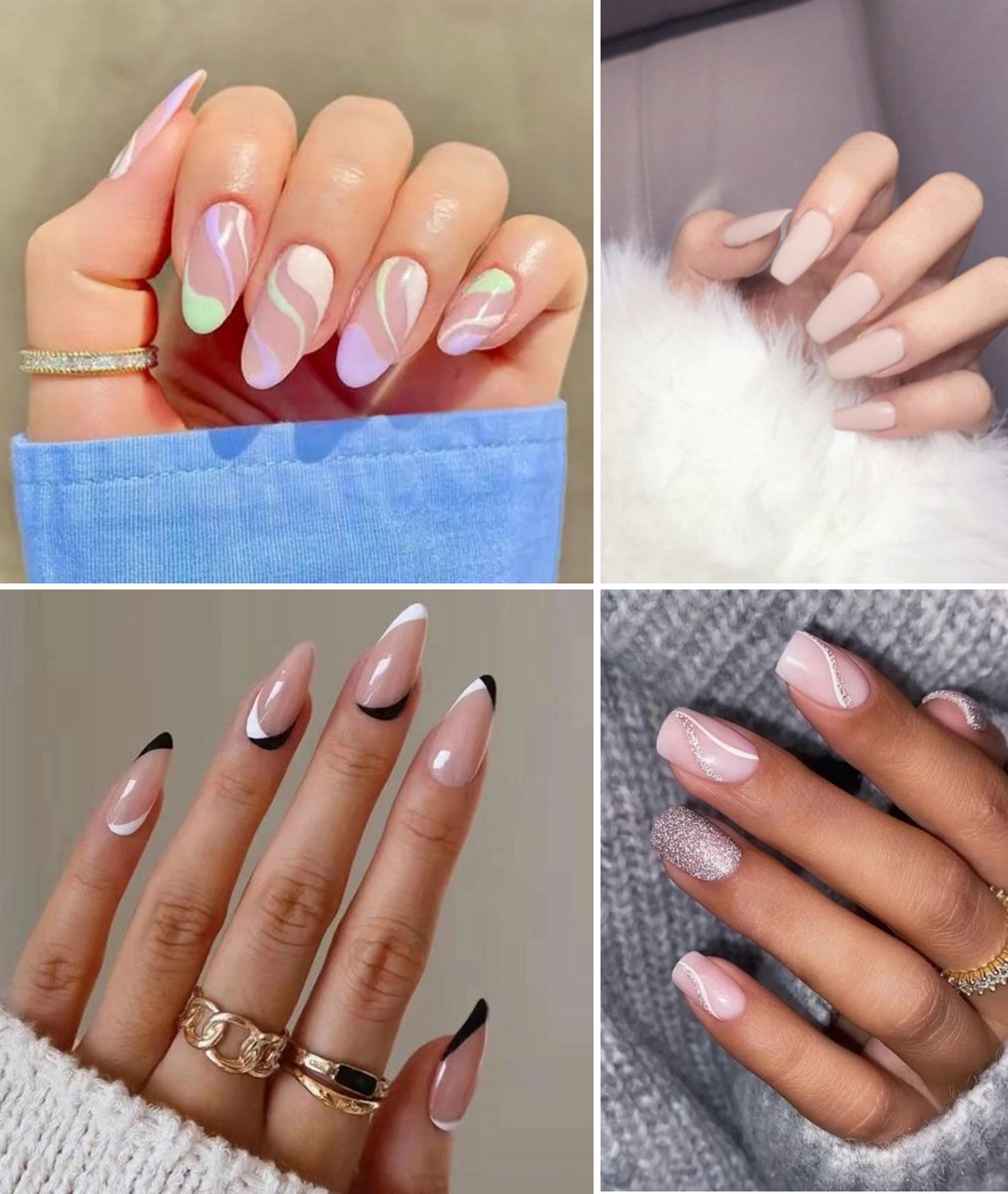 120x (MEGA PACK) Double-Sided Nail Stickers | 5 Sheets | Stick-on Nails | Press-on Nails | Fake Nails | Nail Stickers VXN Beauty
