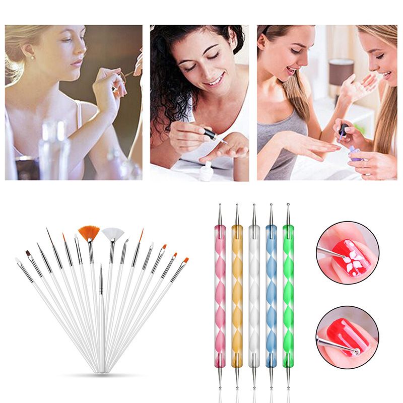 Teenitor Nail Art Brushes,3D Nail Art Paiting Polish Design Kit Nail Foil, Manicure Tape, Color Rhinestones for Nails-Black VXN Beauty