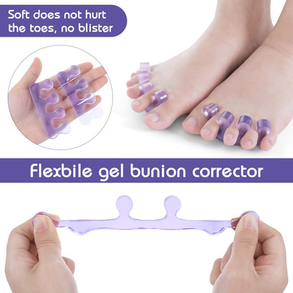 Toe Separators for Nail Polish, Silicone Toe Separator, Straighteners and Correctors for Overlapping Toes, Bunions, Hammer Toe VXN Beauty