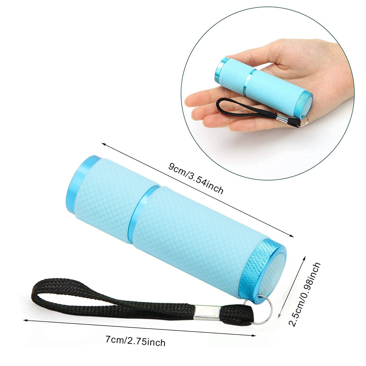 Mini LED Nail Lamp for Gel Nails with 9 LED Gel LED UV Nail Lamp Stainless Steel Manicure Tool Files for Girl Woman Home (Blue) VXN Beauty