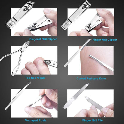 Nail Clippers Set Fingernail and Toenail Clipper Cutters, Manicure Pedicure Kit -18 Pieces Stainless Steel Professional Grooming VXN Beauty