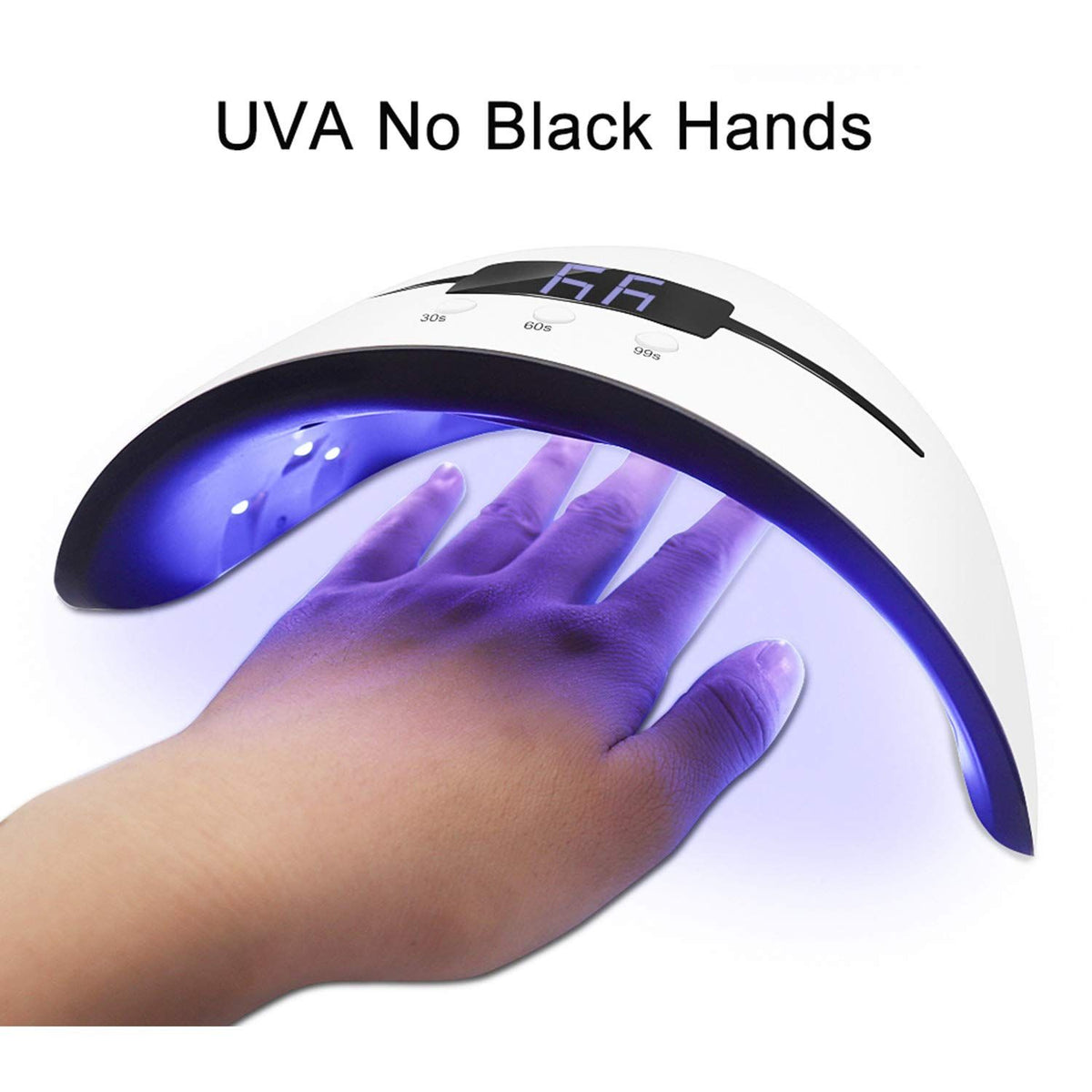 Nail Lamp LED Nail Dryer Lamp Curing Gel Light with 3 Timer Setting Polish UV Portable Light (White) VXN Beauty