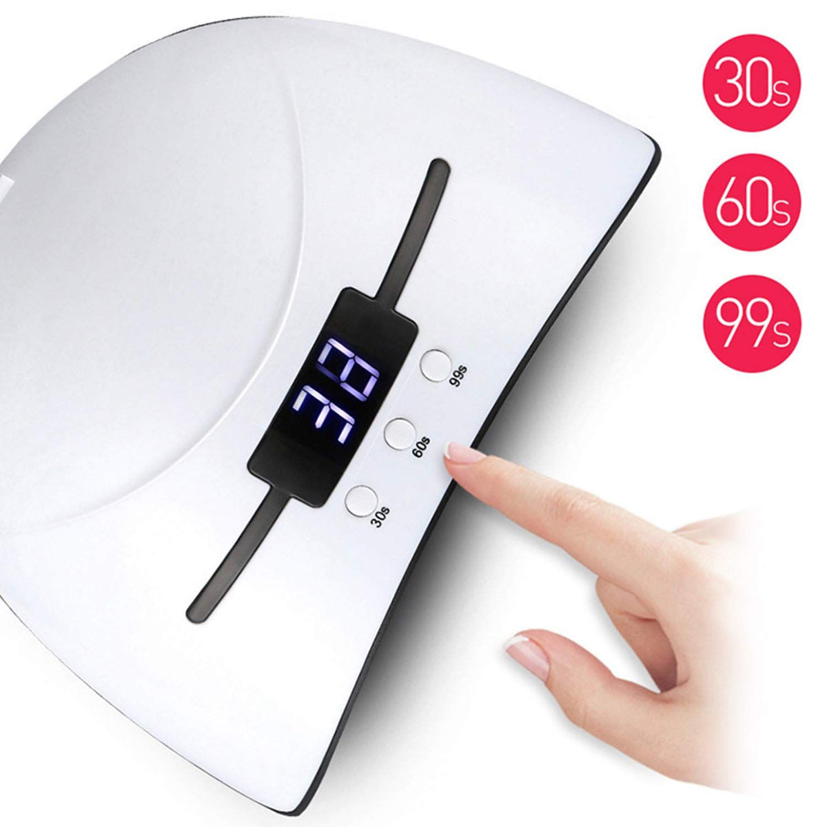 Nail Lamp LED Nail Dryer Lamp Curing Gel Light with 3 Timer Setting Polish UV Portable Light (White) VXN Beauty