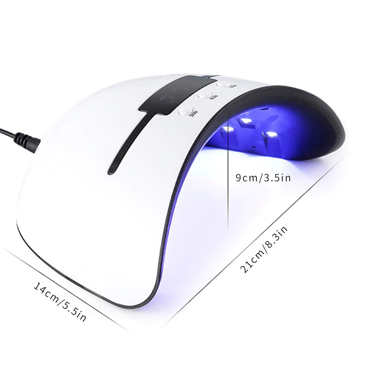 Nail Lamp LED Nail Dryer Lamp Curing Gel Light with 3 Timer Setting Polish UV Portable Light (White) VXN Beauty