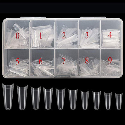 Clear Nail Tips 400pcs Acrylic Fake Nails with Storage Case 10 Sizes Long False Nail for Lady Nail Salons and Home DIY Nail Art VXN Beauty