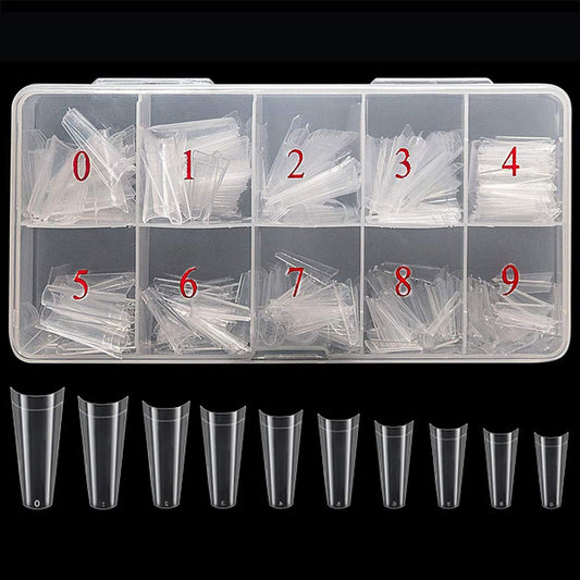 Clear Nail Tips 400pcs Acrylic Fake Nails with Storage Case 10 Sizes Long False Nail for Lady Nail Salons and Home DIY Nail Art VXN Beauty