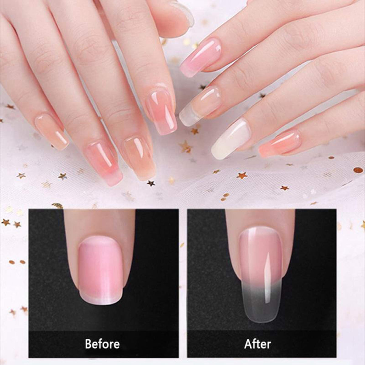 Clear Nail Tips 400pcs Acrylic Fake Nails with Storage Case 10 Sizes Long False Nail for Lady Nail Salons and Home DIY Nail Art VXN Beauty