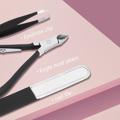 18 PCS Pedicure Tools Cuticle Nippers Sharp Trimmer with Anti-skid Design Handle Clippers for Women Pink PU Leather Case Pedicure Kit VXN Beauty
