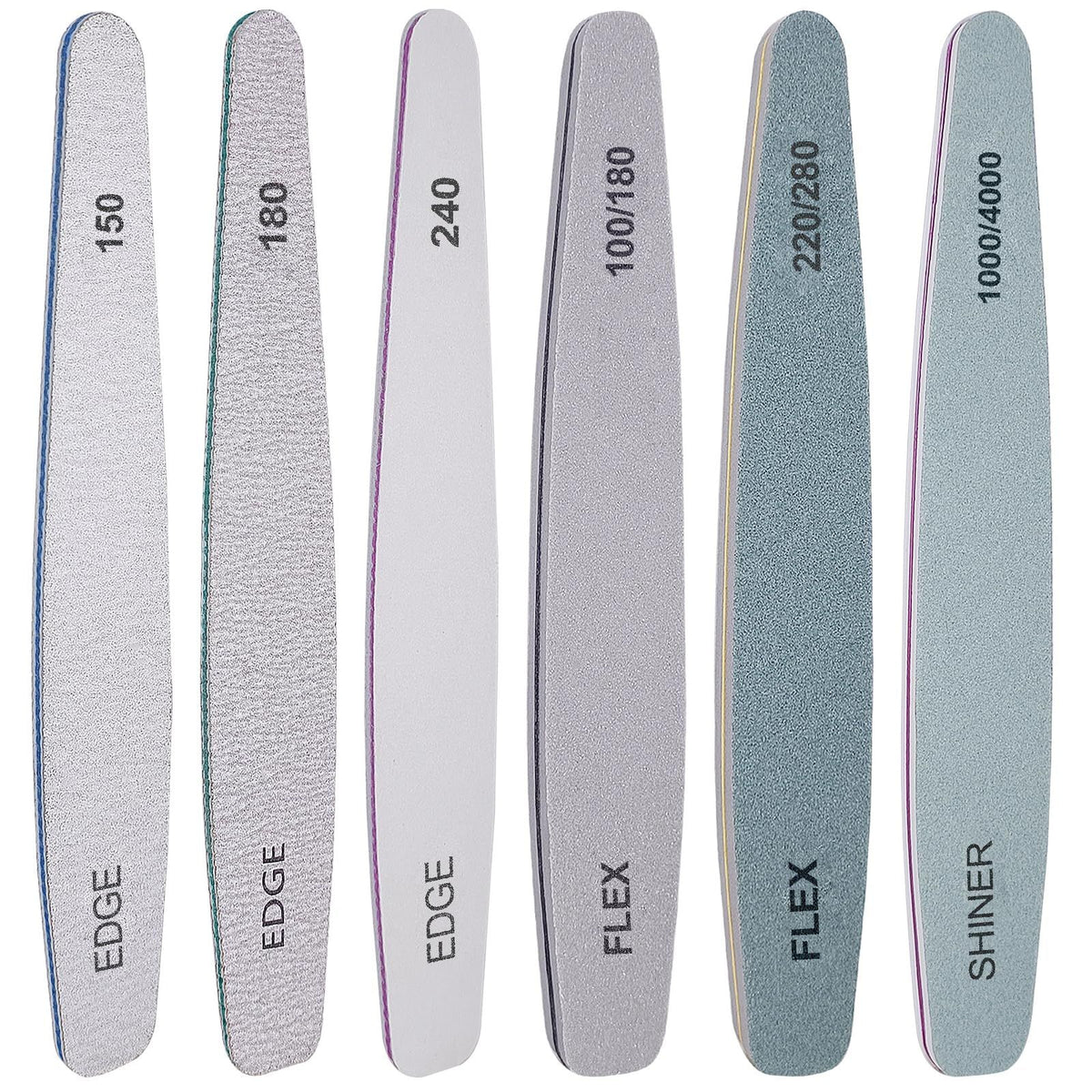Nail File and Buffer Set, 6 Pcs Professional Nail File Kit for Acrylic and Natural Nails, Grit Soft Nail Filer Gel Nail Files VXN Beauty