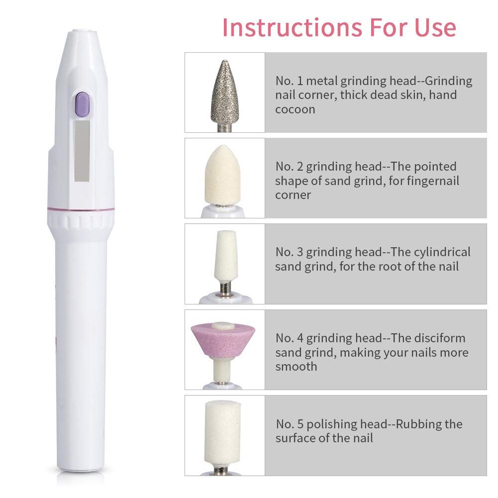 Nail grinder, electric filing and polishing machine, nail and foot trimmer, used for grinding dead skin and nails VXN Beauty