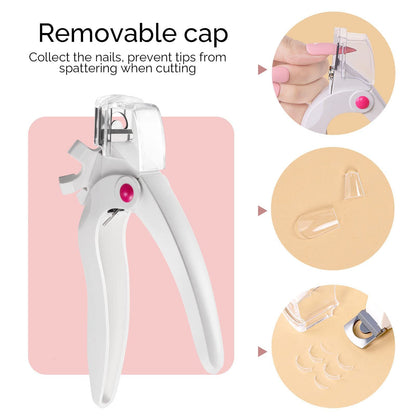 Used for fake nail art manicure, white adjustable stainless steel nail clippers, professional rotating nail clippers VXN Beauty