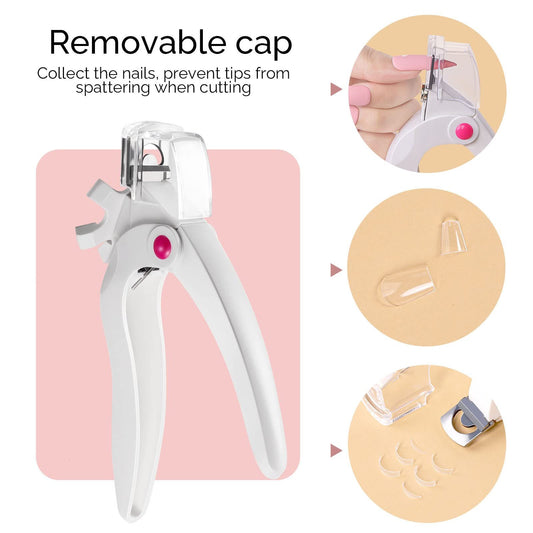 Used for fake nail art manicure, white adjustable stainless steel nail clippers, professional rotating nail clippers VXN Beauty