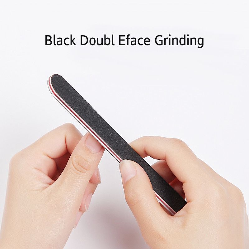 Nail File 5 PCS Professional Double Sided Grit Nail Files Emery Board Black Manicure Pedicure Tool and Nail Buffering Files VXN Beauty