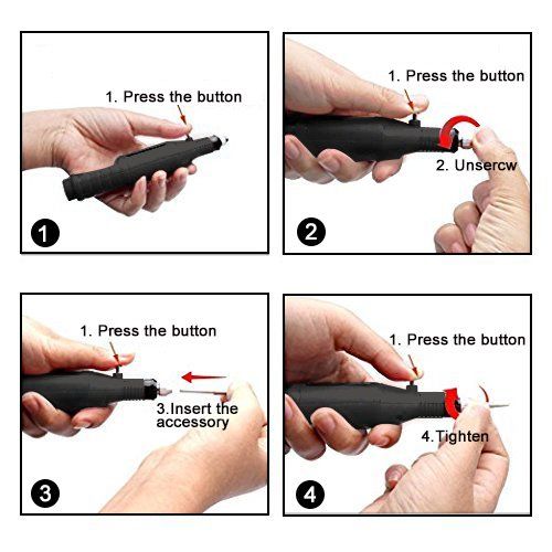 Professional Electric Manicure Pedicure Drill Sander Pen Nail Art Grinder with Multi Sanding Bits and Power Adapter (Black) VXN Beauty