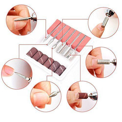 Professional Electric Manicure Pedicure Drill Sander Pen Nail Art Grinder with Multi Sanding Bits and Power Adapter (Black) VXN Beauty
