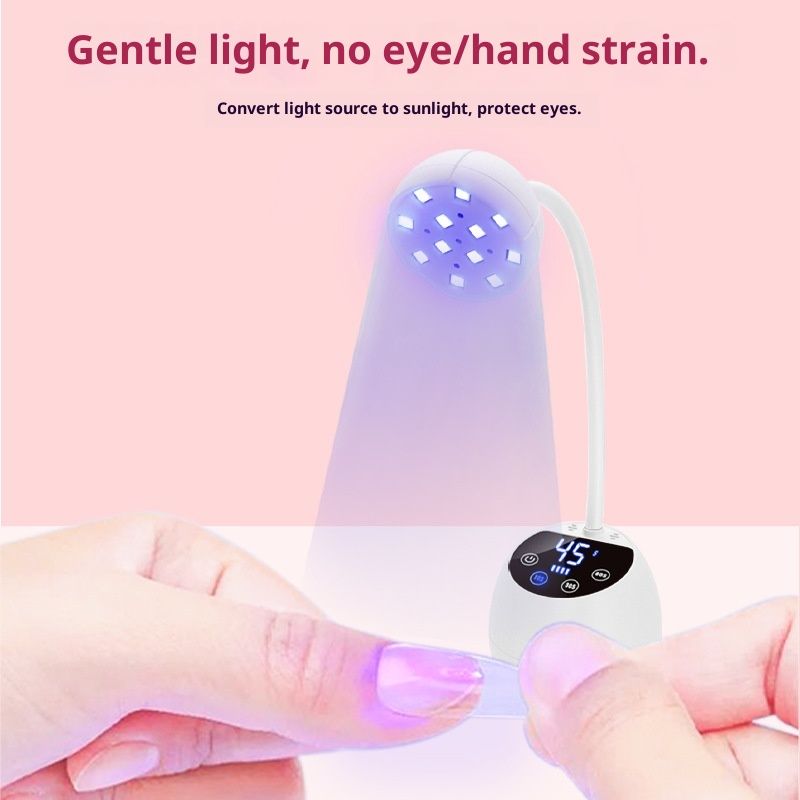 UV LED Nail Lamp Cordless Mini UV Light for Gel Nails Tips,Portable Hands Free Flash Cure Light,USB Rechargeable Nail Dryers with Sensor & 3 Timers,Rotatable Gooseneck Manicure Gel Polish Lamp VXN Beauty