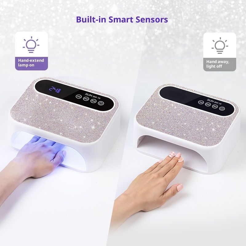 Cordless Nail Lamp, Rechargeable UV Nail Lamp for Gel Nails, LED Nail Lamp with 3 Timer Modes, Gel Nail Light Decorate with Sparkling Nail Rhinestones Diamond (Sparkly Diamond) VXN Beauty