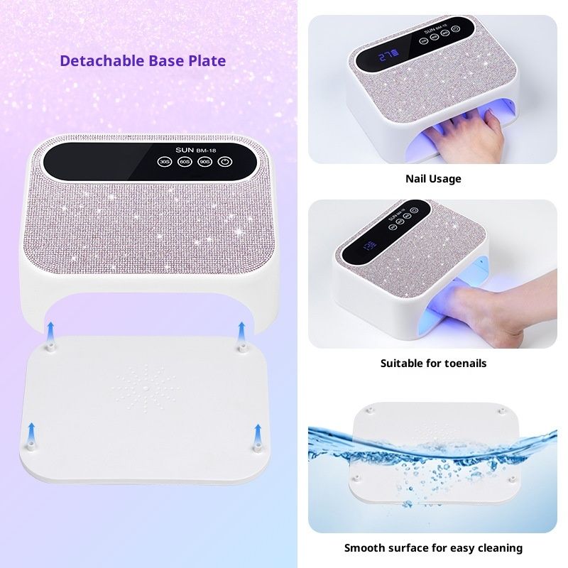 Cordless Nail Lamp, Rechargeable UV Nail Lamp for Gel Nails, LED Nail Lamp with 3 Timer Modes, Gel Nail Light Decorate with Sparkling Nail Rhinestones Diamond (Sparkly Diamond) VXN Beauty