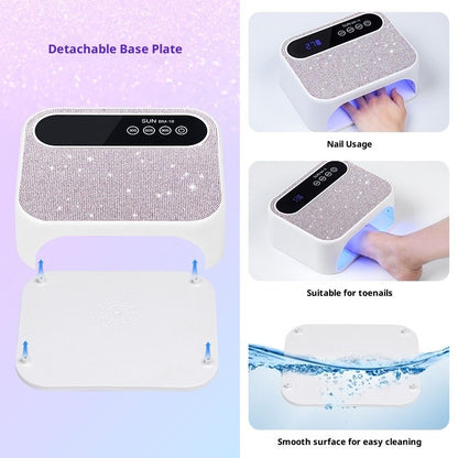 Cordless Nail Lamp, Rechargeable UV Nail Lamp for Gel Nails, LED Nail Lamp with 3 Timer Modes, Gel Nail Light Decorate with Sparkling Nail Rhinestones Diamond (Sparkly Diamond) VXN Beauty