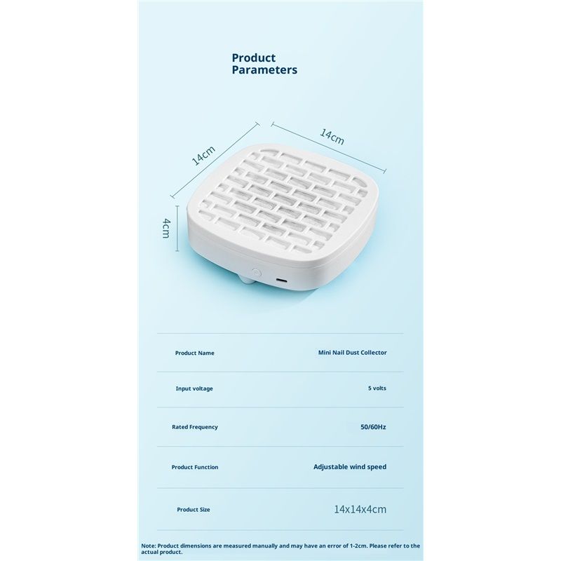 Nail Dust Collector, Cordless Dust Collector Nail Tech, Compact Powerful  Nail Vacuum Fan Rechargeable Dust Pedicure for Home, White（white） VXN Beauty