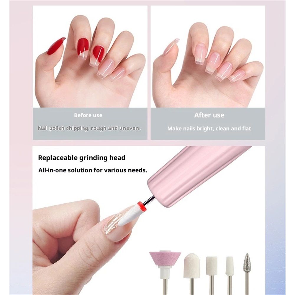 Electric Nail Filer, Professional Nail Drill Kit, Portable File for Acrylic Nails,Cordless Nail File Electric Manicure Pedicure Tools with Drill Bits for Home Salon VXN Beauty