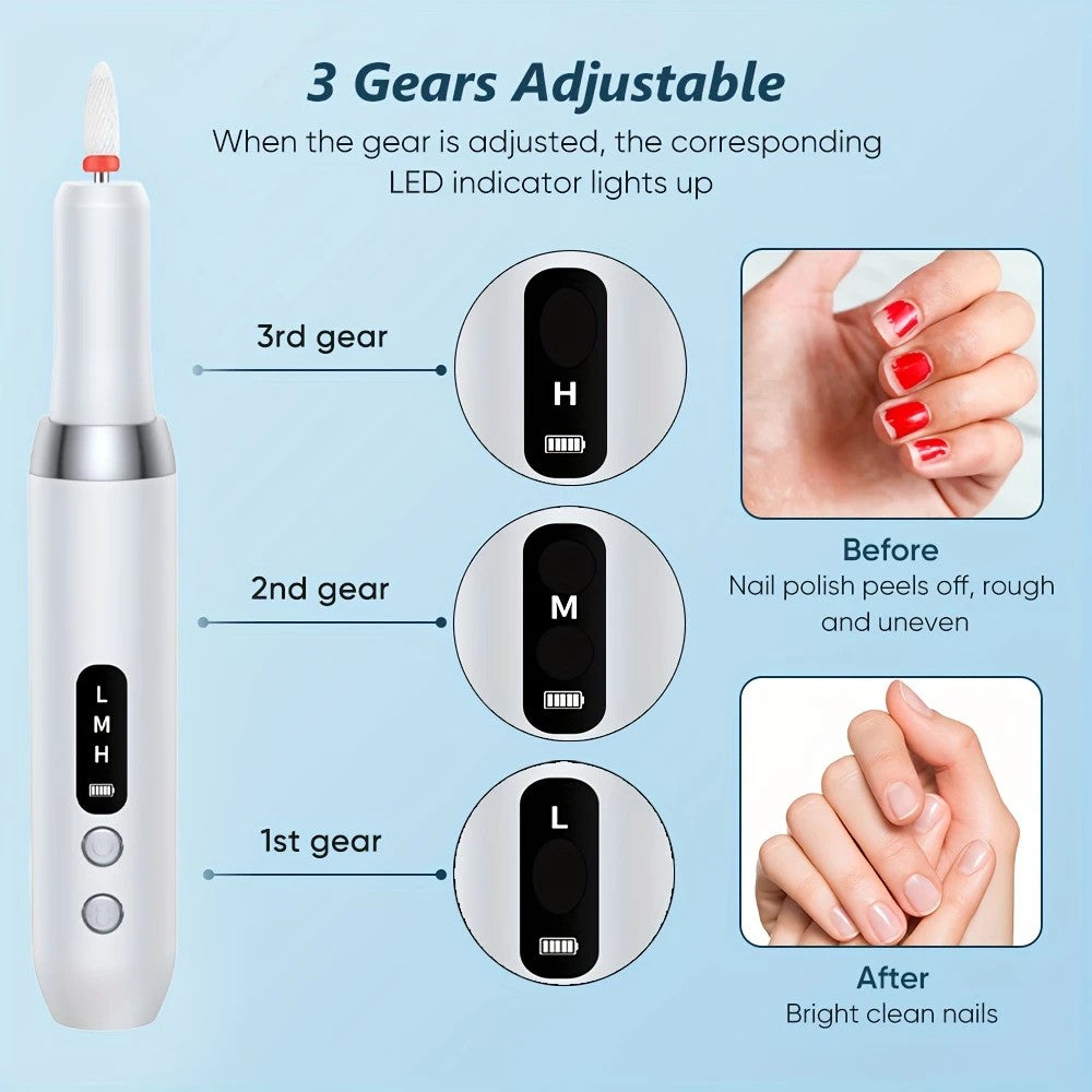 Pink   Wireless Charging Nail Drill, 3-Speed Adjustable, Professional-Level Care in One Tool VXN Beauty
