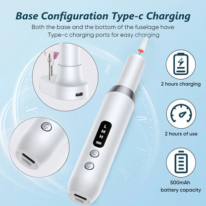 Pink   Wireless Charging Nail Drill, 3-Speed Adjustable, Professional-Level Care in One Tool VXN Beauty