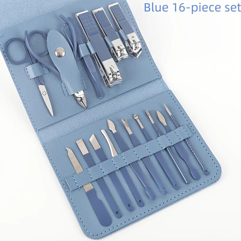 16-Piece Nail Care Set | Portable & Professional, One Box for Hand & Foot Details.BLUE VXN Beauty