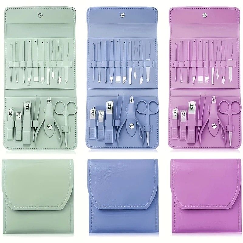 16-Piece Nail Care Set | Portable & Professional, One Box for Hand & Foot Details.purple VXN Beauty