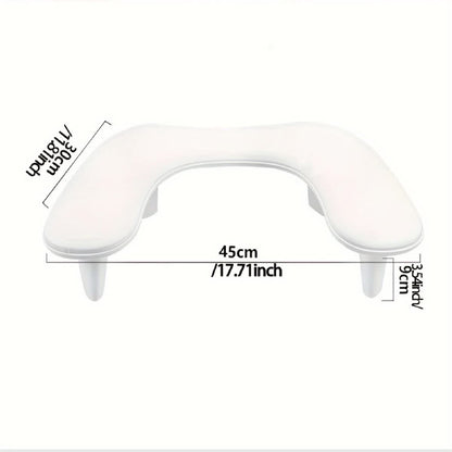 BLACK This handheld nail care device integrates a U-shaped pillow and comes with a portable detachable stand. Designed with an inclined PU material and a sturdy base, it is crafted for both comfort and portability. VXN Beauty