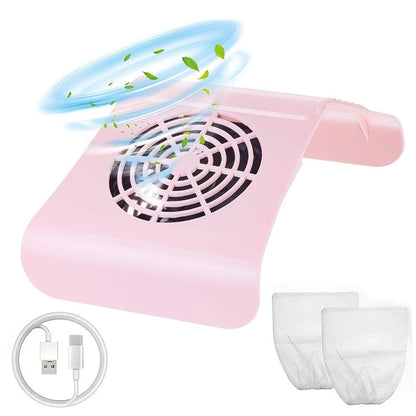 Nail Dust Collector: USB-Powered, Strong Suction, One-Touch Operation, Say Goodbye to Dust Troubles.WHITE VXN Beauty
