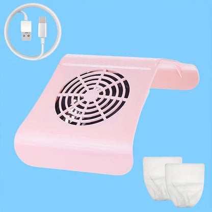 Nail Dust Collector: USB-Powered, Strong Suction, One-Touch Operation, Say Goodbye to Dust Troubles.WHITE VXN Beauty