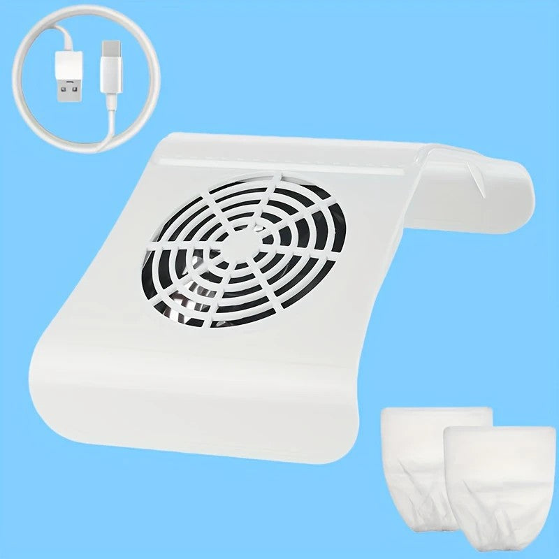 Nail Dust Collector: USB-Powered, Strong Suction, One-Touch Operation, Say Goodbye to Dust Troubles.GREEN VXN Beauty