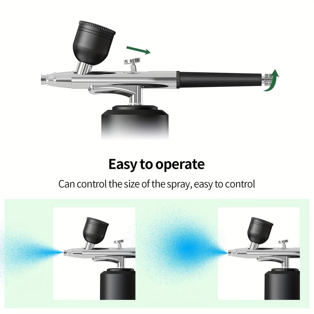 Black Portable Wireless Airbrush Kit, Versatile for Nail Art, Painting, Makeup, and Model Making VXN Beauty