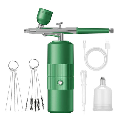 Black Portable Wireless Airbrush Kit, Versatile for Nail Art, Painting, Makeup, and Model Making VXN Beauty