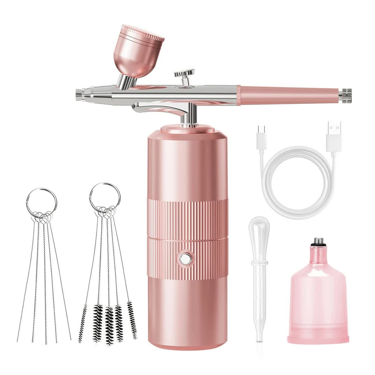 Pink Portable Wireless Airbrush Kit, Versatile for Nail Art, Painting, Makeup, and Model Making VXN Beauty
