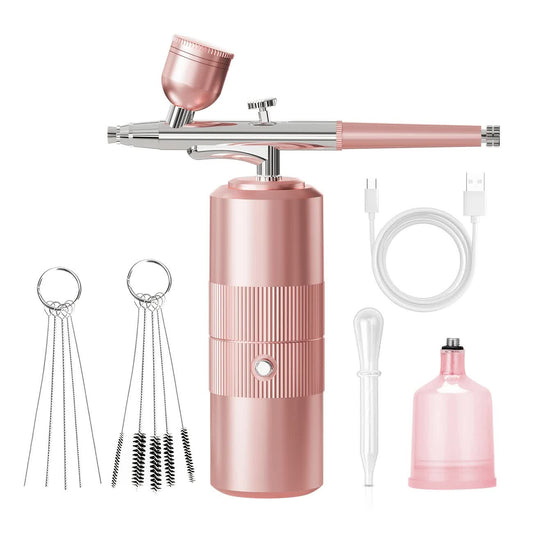 Pink Portable Wireless Airbrush Kit, Versatile for Nail Art, Painting, Makeup, and Model Making VXN Beauty